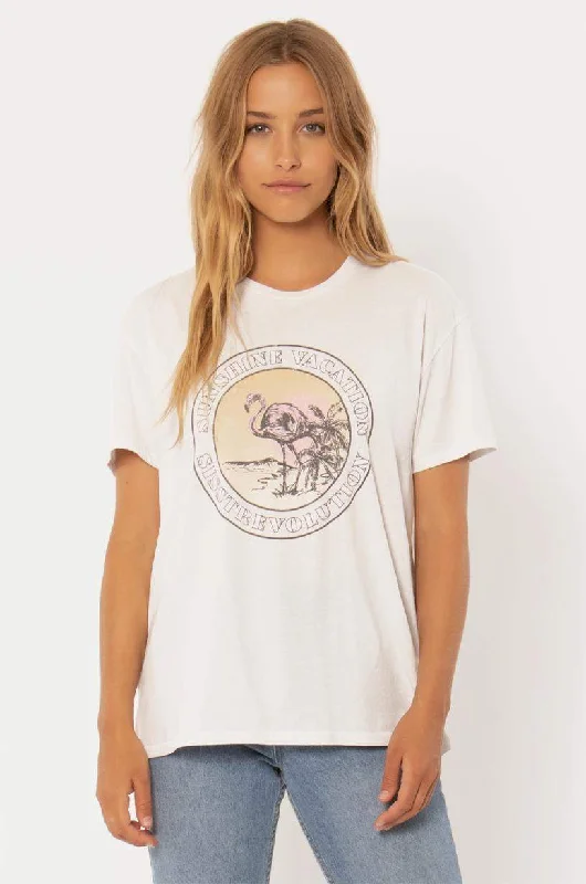Sisstrevolution Sunshine Vacay tee shirt - white Cashmere Blend Cotton Blend Poly Blend Sisstrevolution Sunshine Vacay tee shirt - white Cashmere Blend Cotton Blend Poly Blend
