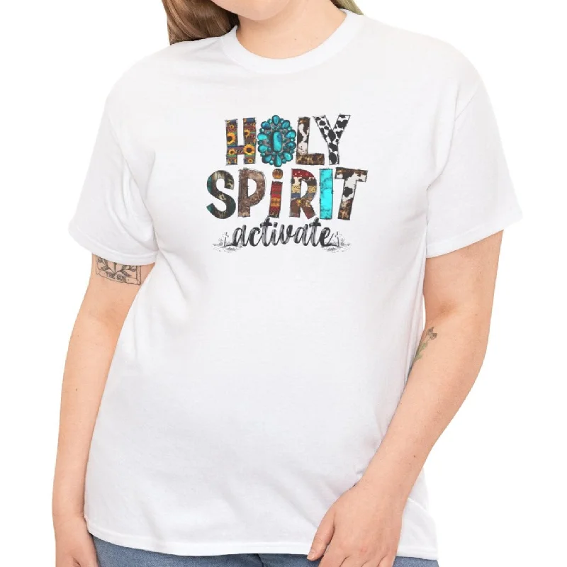 Holy Spirit Activate Tee Solid Print Embellished