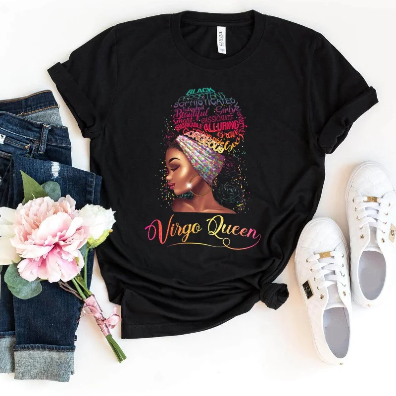 Virgo Queen Birthday Shirt - Custom Zodiac T-Shirt Solid Print Embellished