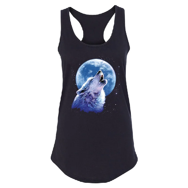 Zexpa Apparel™ Call of the Wild Howling the Full Moon Women's Racerback Alpha Wolf Shirt Layered Multi-layer Single Layer Zexpa Apparel™ Call of the Wild Howling the Full Moon Women's Racerback Alpha Wolf Shirt Layered Multi-layer Single Layer
