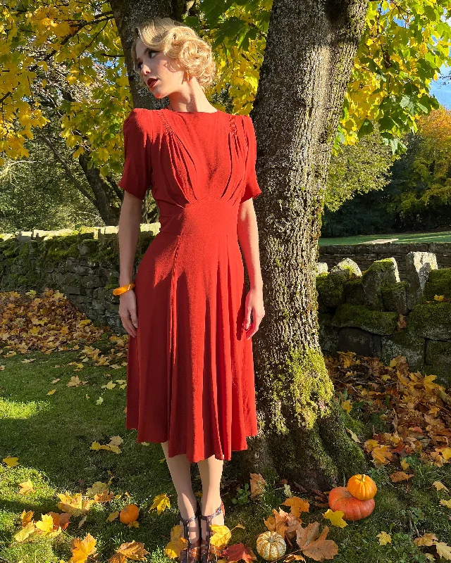 40s 'Girl Friday' Dress - Pumpkin