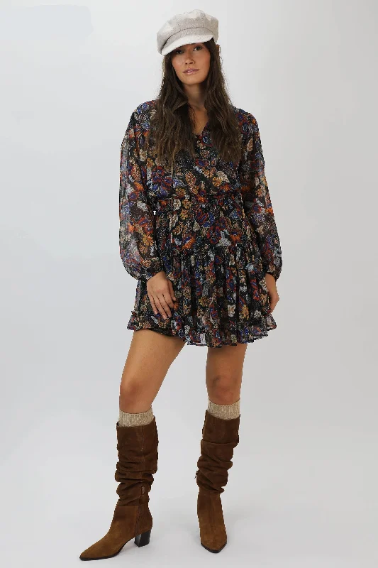 ABELLA TIERED RUFFLE PROVINCE FLOWER DRESS