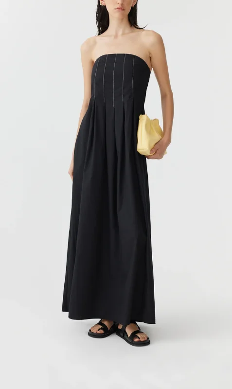 Bassike | Poplin Strapless Dress - Black