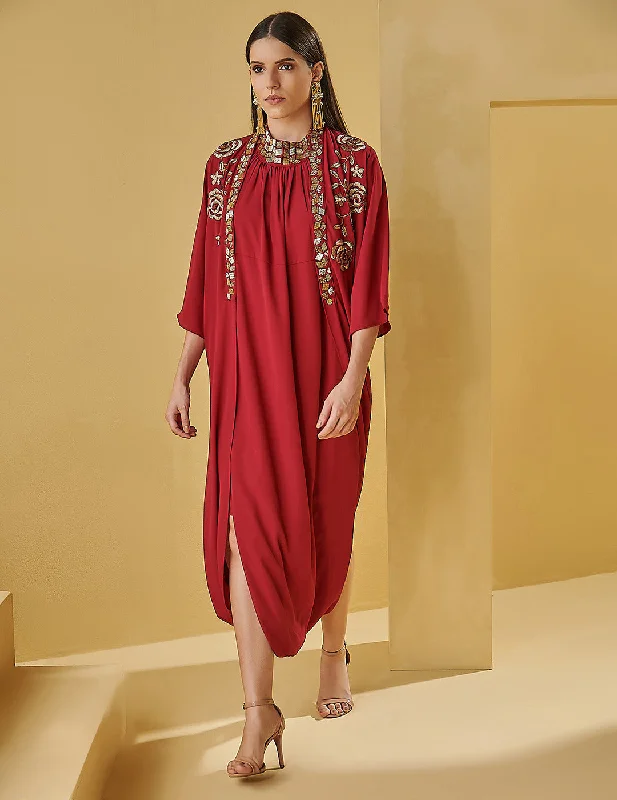 Cherry Red Longitude Dress