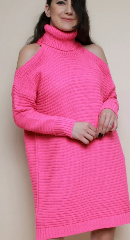 Women's oversized cut out knitted jumper dress.