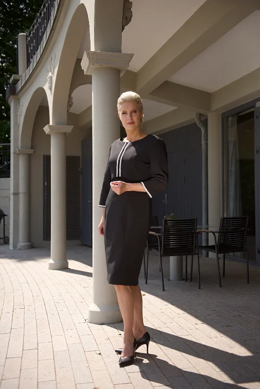 AIZA (NOBLE) BLACK POWERSUIT - DRESS WITH JACKET