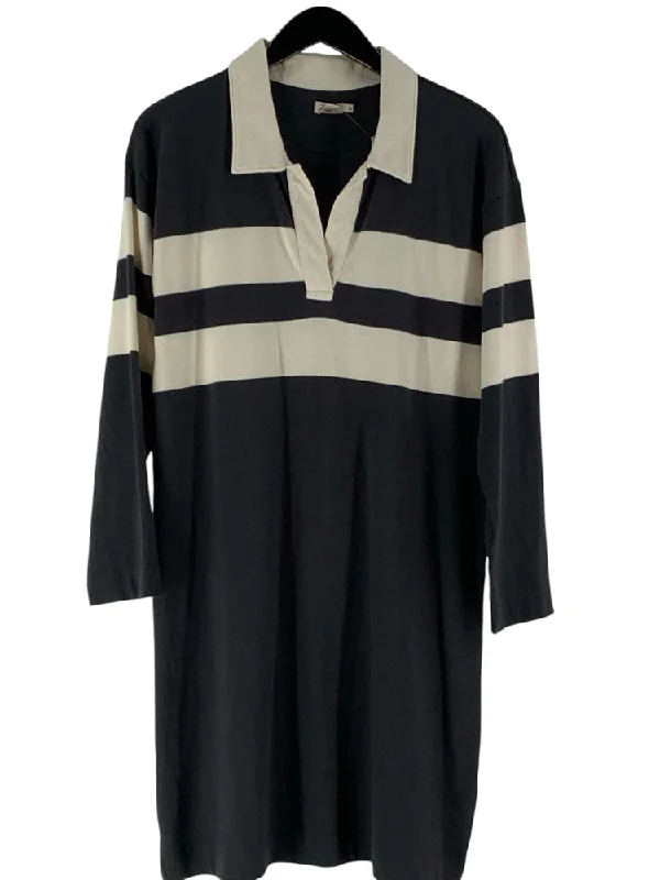 Faherty Size M Gray & White Dress