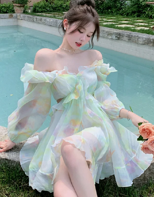 Tie-Dye Fairy Ruffled Dress
