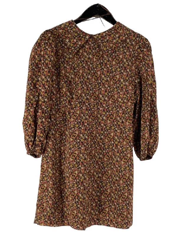 Free People Size 6 Brown Multi Dress
