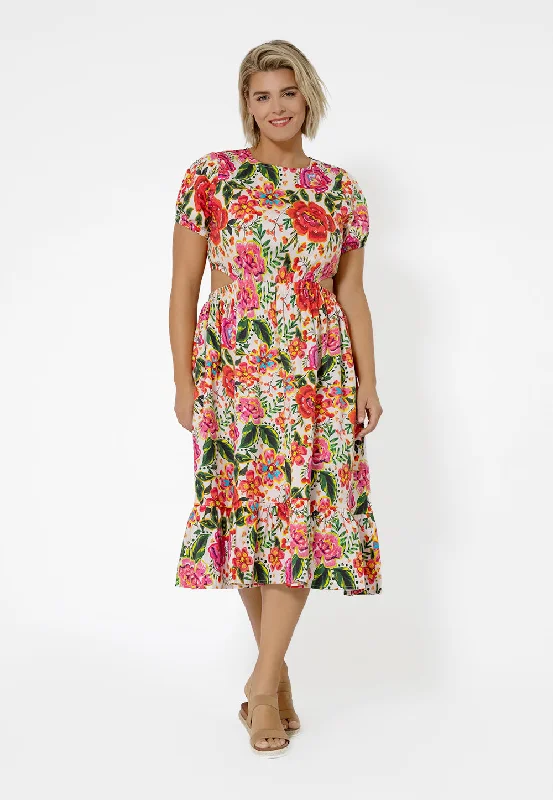 Leota Women's Tiered Ruffle Michelle Dress Orange