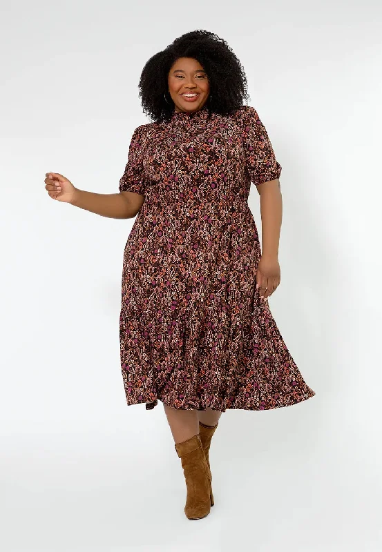 Leota Women's Mirand Printed Mock Neck Dress Red