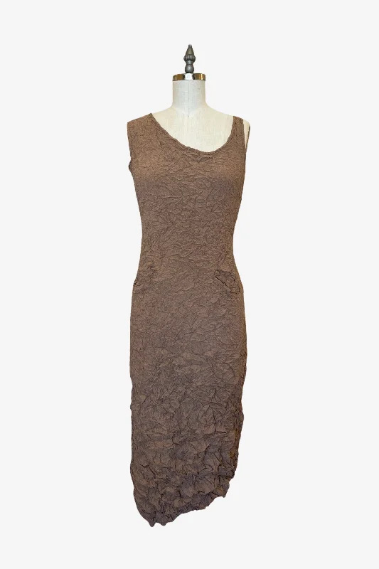 Moth Long Asymmetrical Dress | Latte