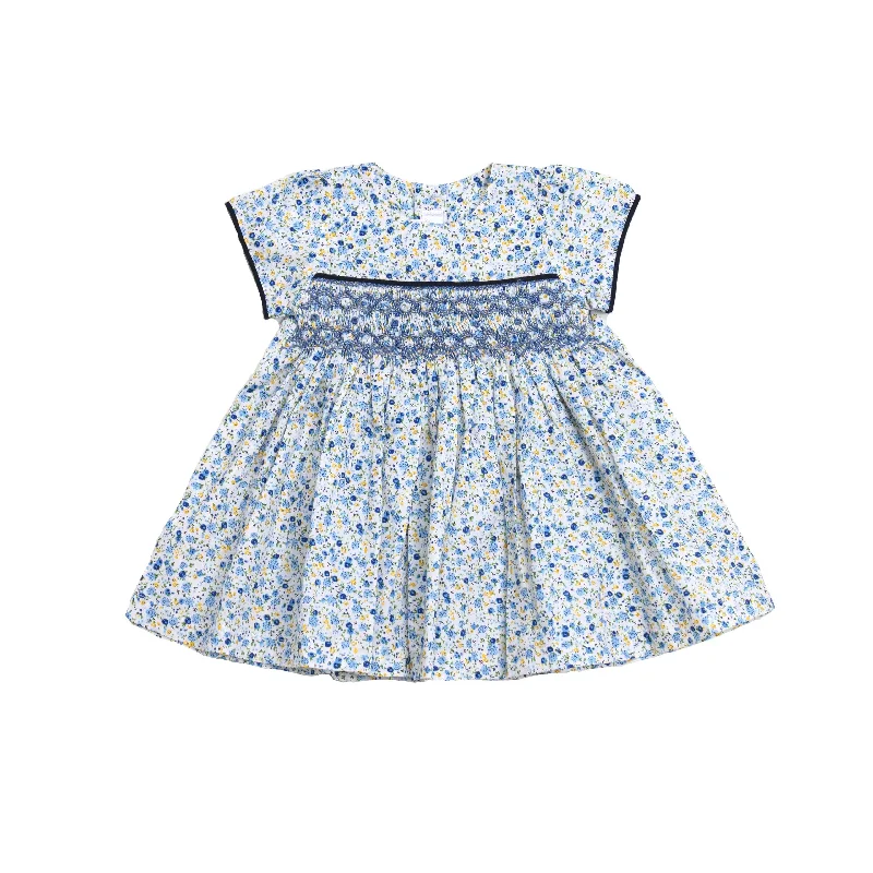 Olivia Smocked Dress - Blue Multi