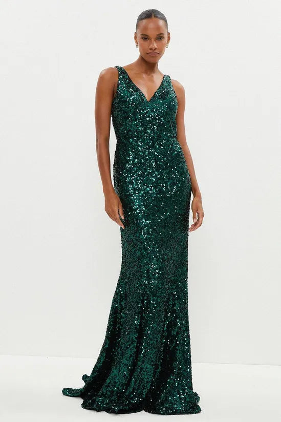 Sequin Fishtail Maxi Dress Cozy Ribbed Maxi Dress