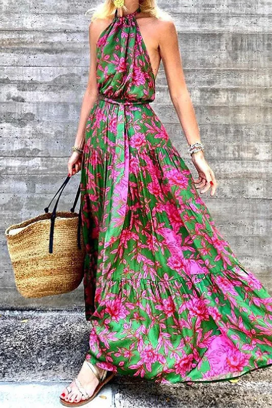 Sexy Print Printing Halter Printed Dresses