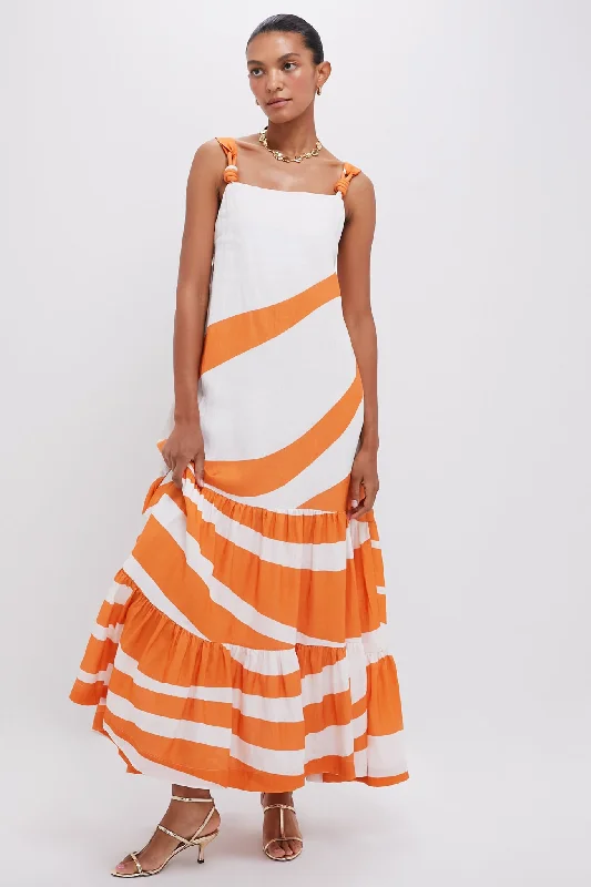Tangerine Muito Voce Maxi Dress Fashionable Off-Shoulder Maxi Dress
