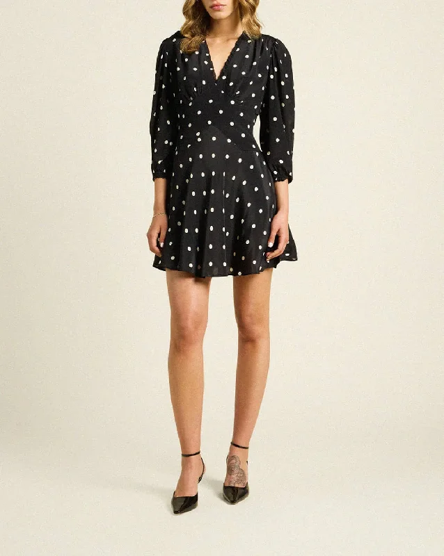 Trovata Paulina Dress in Black Polka Dots