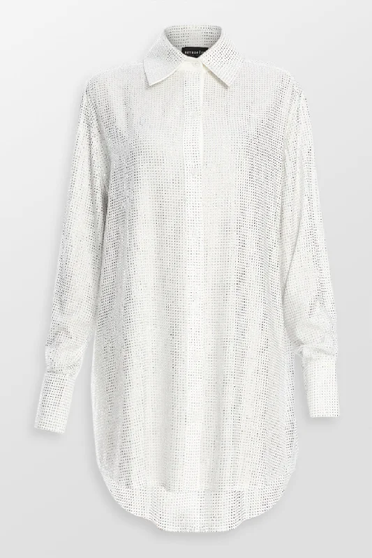 Maddox Shirt Mini Dress Classic Solid Mini Dress