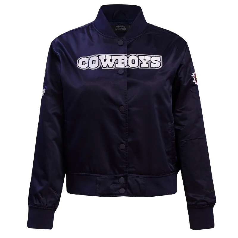NFL DALLAS COWBOYS CLASSIC WOMEN'S SATIN JACKET (MIDNIGHT NAVY) Mesh Jacket Canvas Jacket Denim Jacket NFL DALLAS COWBOYS CLASSIC WOMEN'S SATIN JACKET (MIDNIGHT NAVY) Mesh Jacket Canvas Jacket Denim Jacket