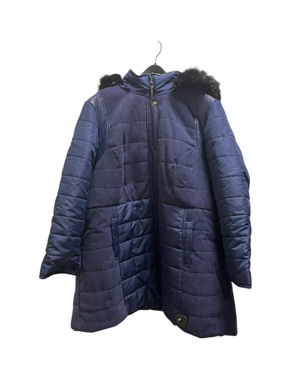 Jacket Fleece By Susan Graver In Navy, Size: 3x Welt Pockets Slit Pockets Flap Pockets Jacket Fleece By Susan Graver In Navy, Size: 3x Welt Pockets Slit Pockets Flap Pockets