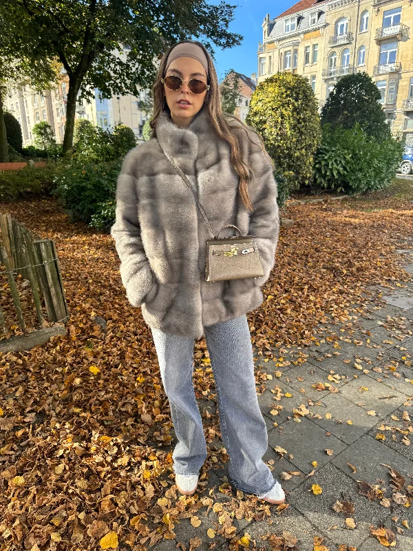 The Lady Jacket - Grey Tailored Jacket Straight Jacket A-Line Jacket